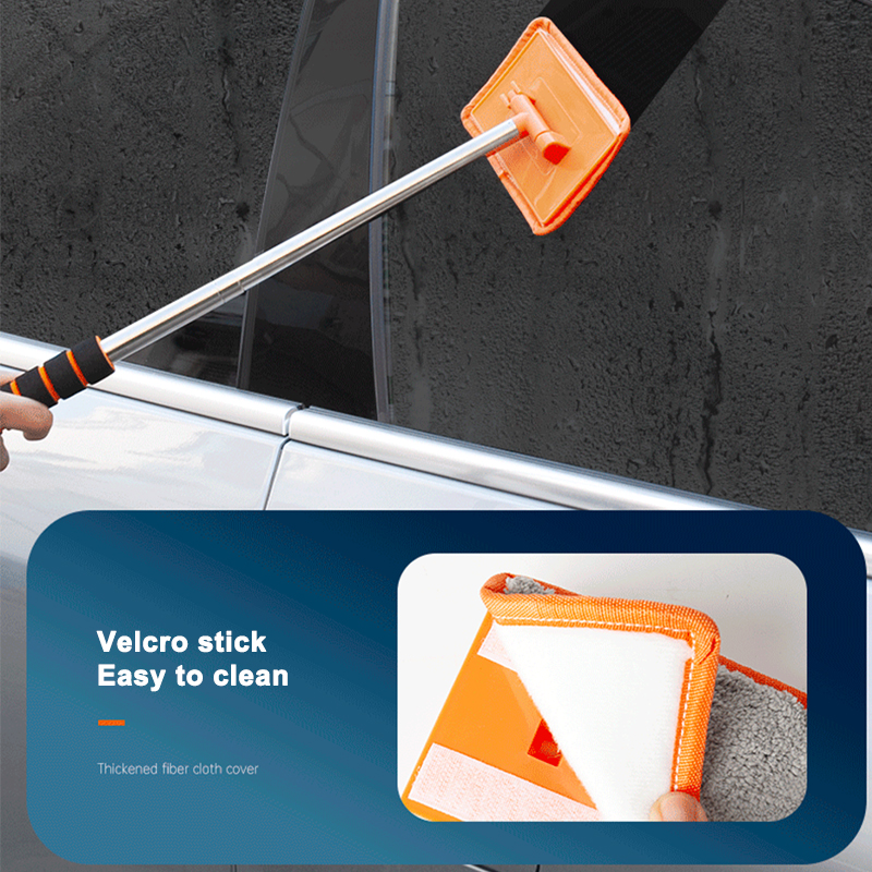 SEAMETAL Auto Voorruit Reinigingsborstel Vensterglas Schone Ruitenwisser Schaalbare Lange Steel Krasvrij Zachte Washandje Wassen Tool