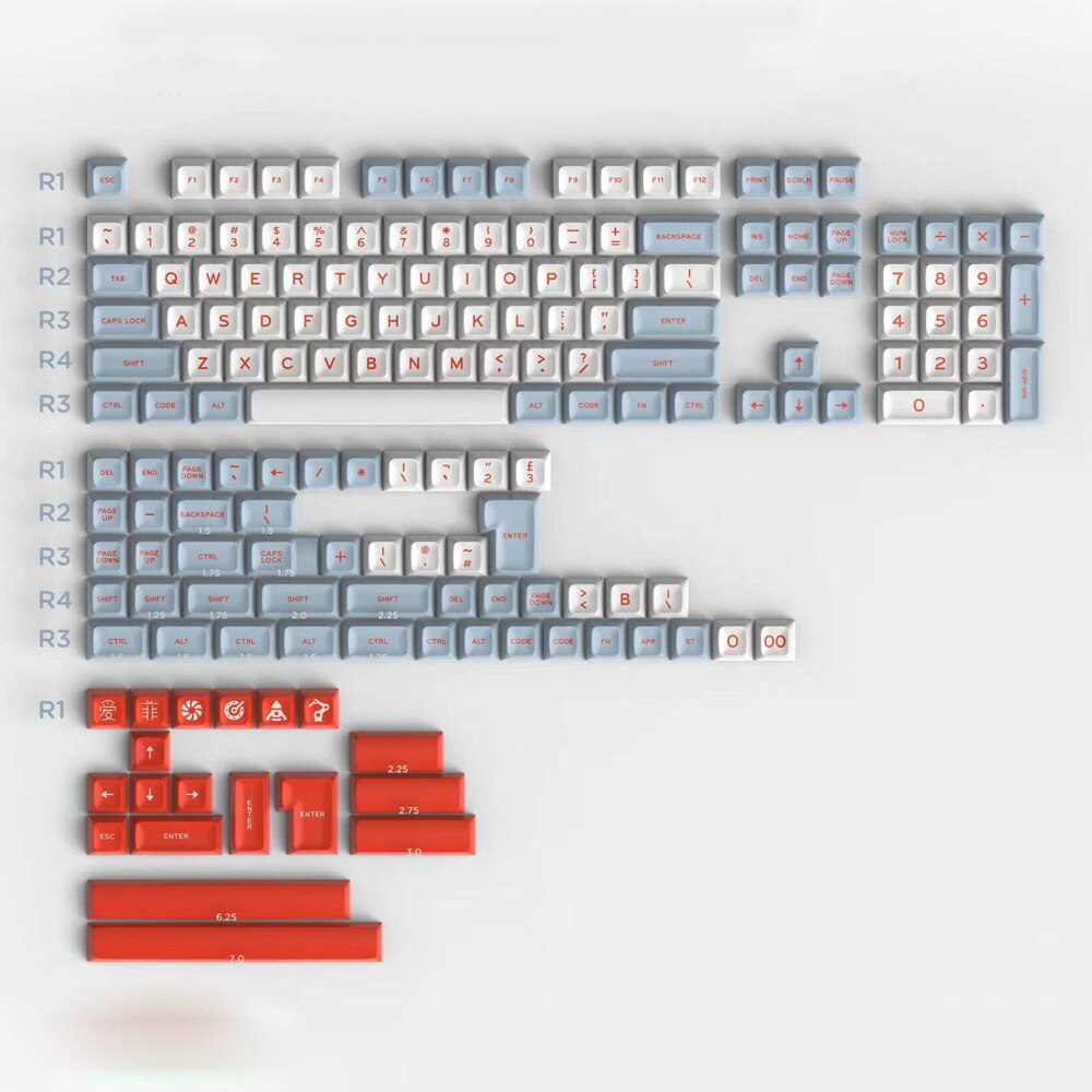 Yongqui 170 Keys DOUBLE SHOT SA Profile Keycap Gas Attack For GMMK pro GK68 Mechanical Game Keyboard: SA Salmon