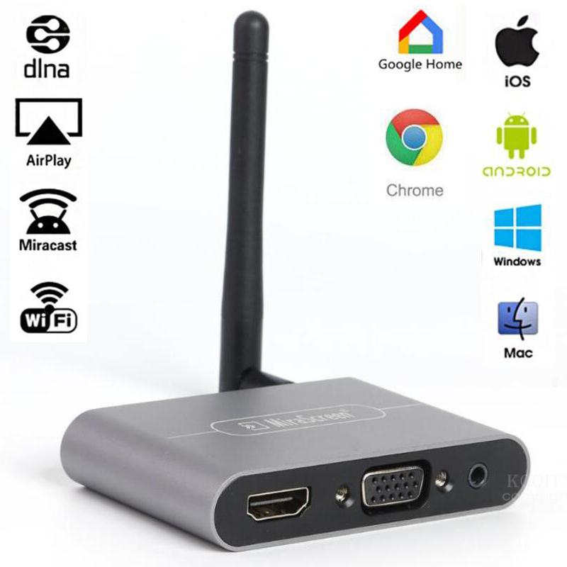 Mirascreen X6W Plus 5G 4K Draadloze Hdmi Vga Tv Stick Dlna Miracast Airplay Wifi Display Dongle Ontvanger Voor ios Android Naar Auto