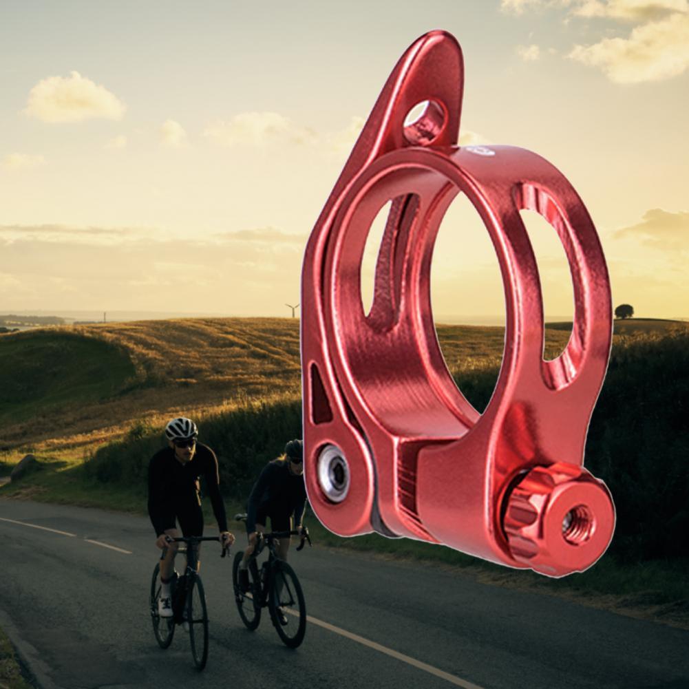 Abrazadera de tija de sillín de bicicleta, aleación de aluminio, anodizado para ciclismo