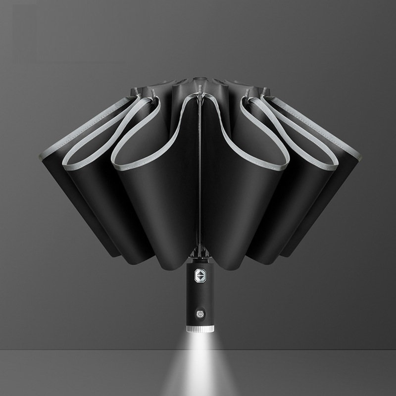 Xiaomi Auto Open Close Light-emitting LED Reverse Umbrella Ten-bones Three-folding Automatic Business Umbrella with Light
