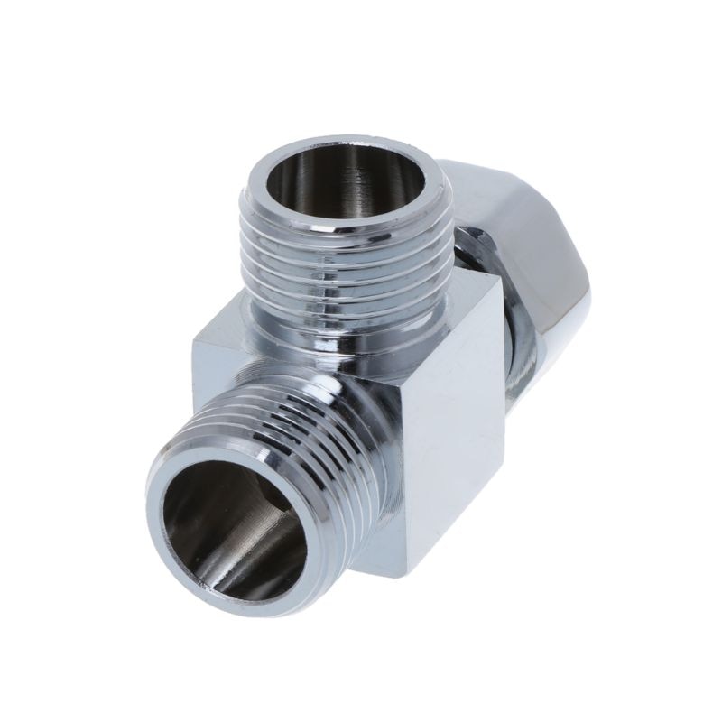 1/2 "laiton Chrome 3 voies déviateur tuyau raccord Tee T forme adaptateur bain connecteur