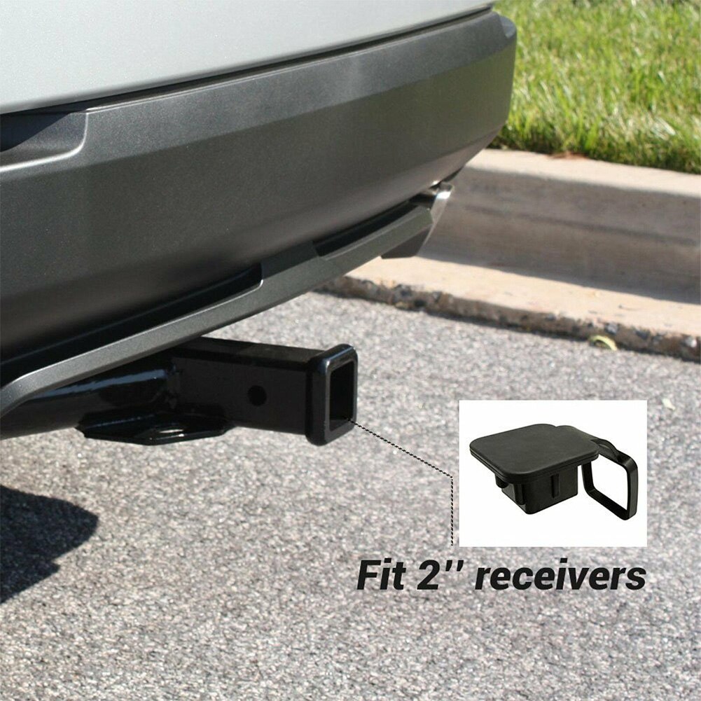 Rubber Tow Black Trailer Hitch Cover Dustproof Accessories Plug Cap Car Durable Universal 2 Inch Receivers Protector Replacement