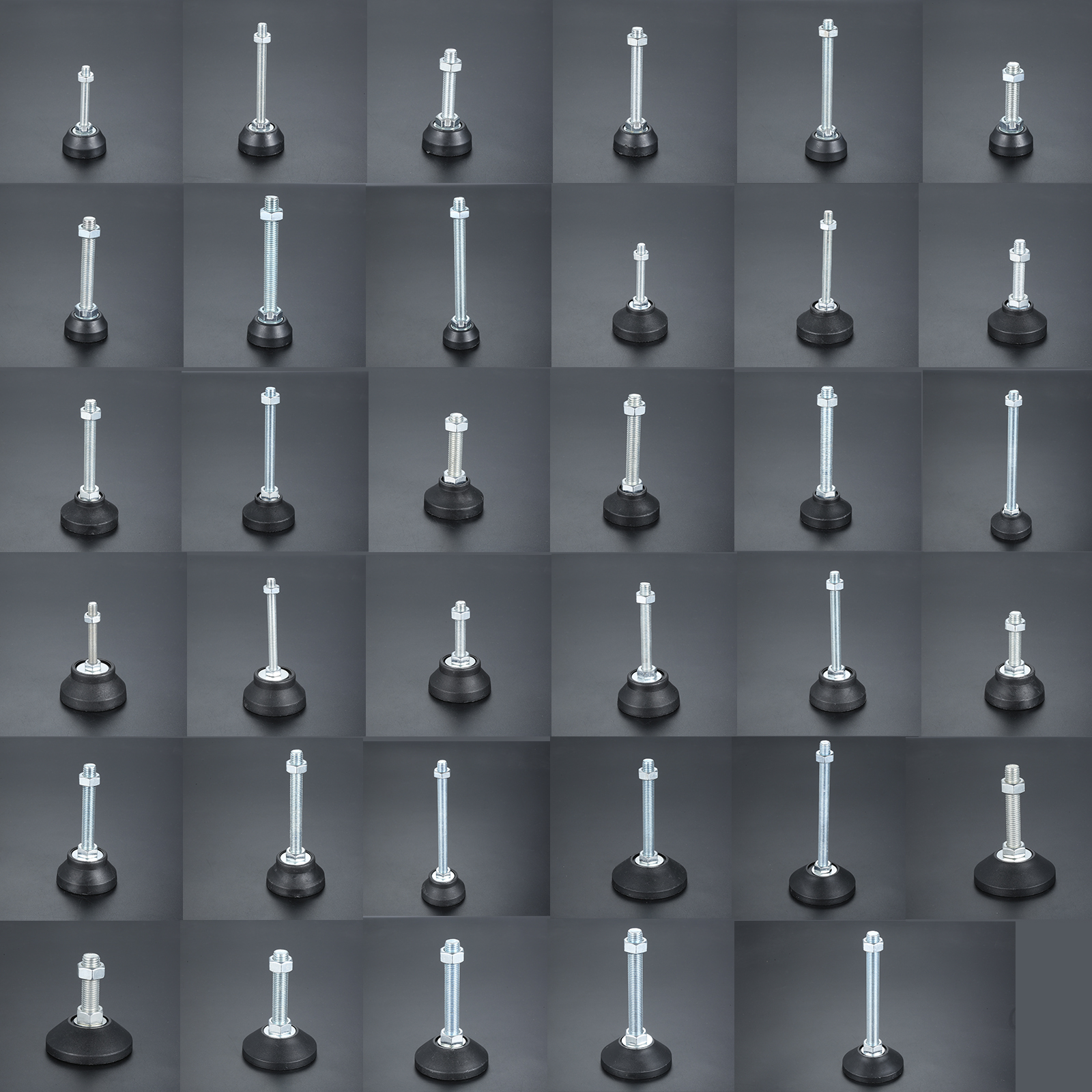 Adjustable Levelling Feet Swivel Base Furniture Glide Pad Adjusting Foot M8 M10 M12 M14 M16 Threaded Screw in Height 2/1 PC