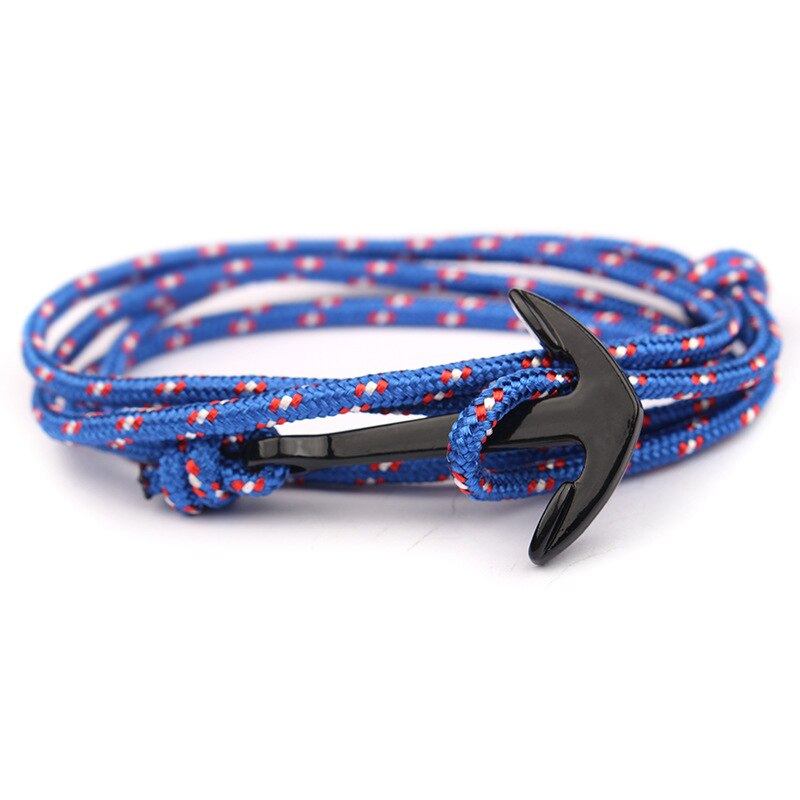 Niuyitid mænd armbånd hånd tilbehør sort anker armbånd dreng charme homme smykker justerbar: A4