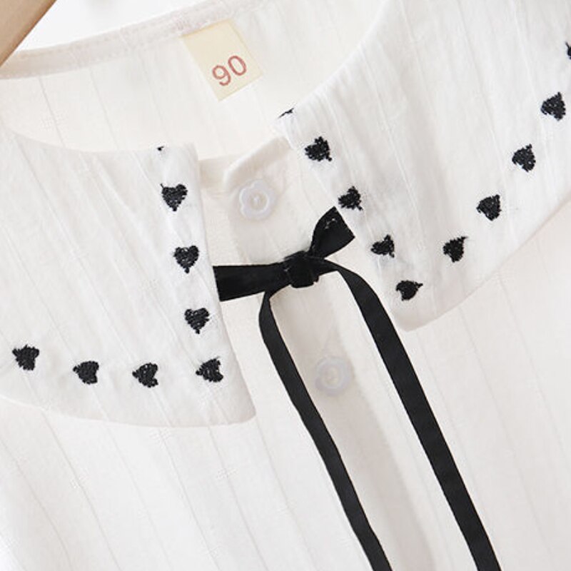 Printemps chemise bébé filles couleur bonbon coton Blouse infantile point motif nœud papillon à lacets revers doux mignon confortable pleine manches