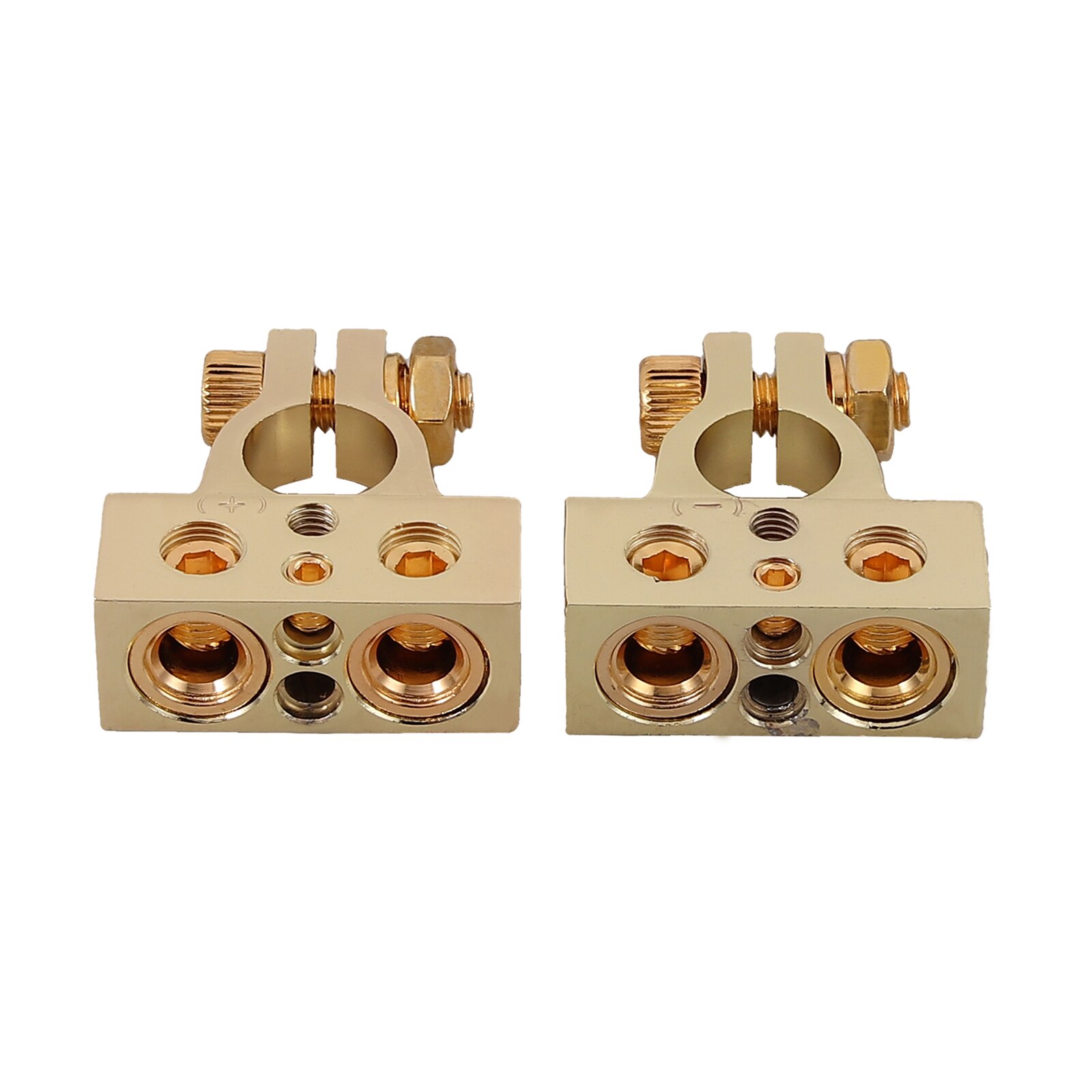 AUTOUTLET 2 stuks 0/4/8/10 AWG Batterij Terminal Zware Klem Positieve Negatieve Connectors Batterij terminal Klem