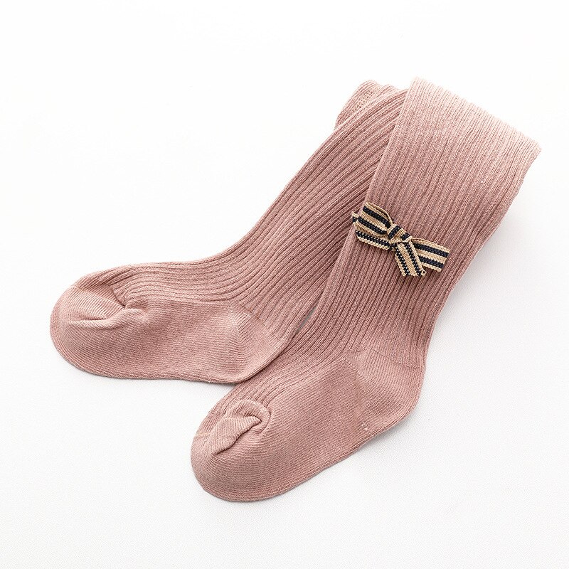 Baby Meisjes Kids Panty Panty Boog Gebreide Herfst Winter Warm Partij School Kousen Kinderen Mode: Roze / L
