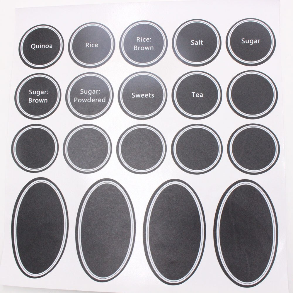 320+ Printed Spice Jar and Pantry Label Set Chalkboard Round Stickers Labels