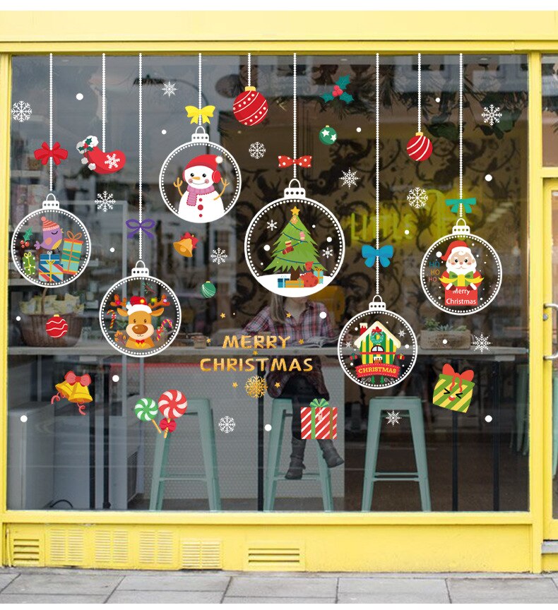 Jul julemanden vinduesklistermærker julemanden wallsticker glædelig jul til hjemmet vinduesudstillingsindretning godt år