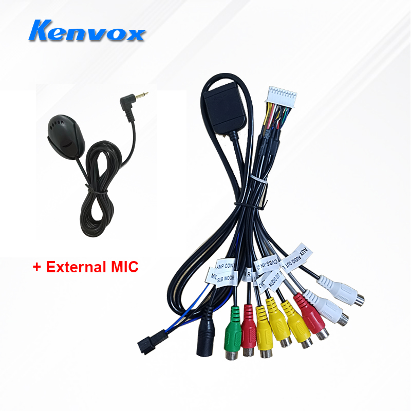 16-pins kabelboom USB-poortadapter GPS-antenne Video Audio RCA Wifi 4G-LEZERkabel voor 2 Din Auto Android-systeem Hoofdunit: Blauw