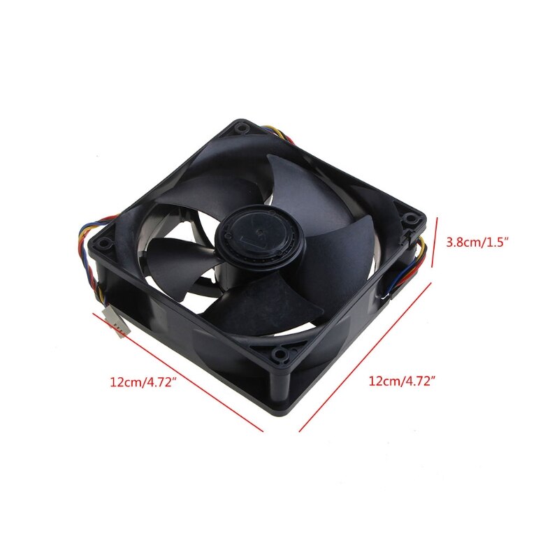 PWM 12CM Cooling Fan W12E12BS11B5-07 DC 12V Brushless 4P Cpu Dual Ball Bearing