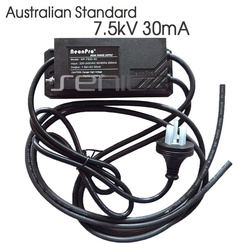 7.5kV30mA 72W CE Neon Sign Electronic Transformer Rectifier Ballast Australian Standard Neon Sign Power Supply With/without Plug