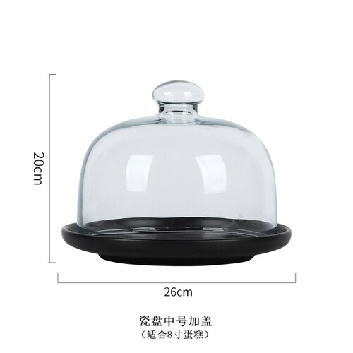Creatieve Keramiek Cake Pan Glas Cover Dessert Display Lade Cake Decorating Gereedschap Cake Stand Set Kitchen Aid Accessoires: O