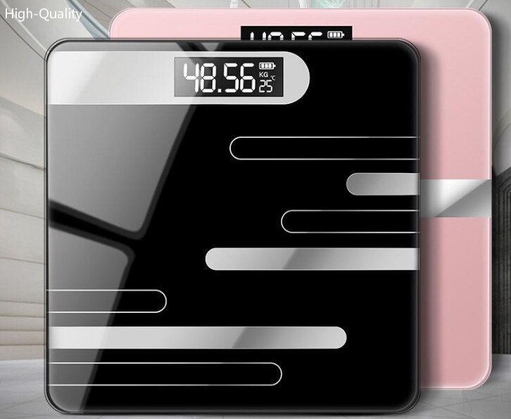 HQ bathroom floor body scale glass smart electronic scales USB charging LCD display body weighing home digital weight scale