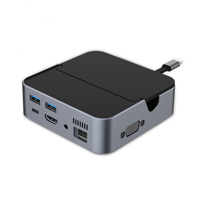 Stacja dokująca USB 3.0 typu C 9 w 1 type-c na HDMI kompatybilny 1080P VGA z telefonem komórkowym inteligentny Adapter obsługuje kartę CD/TF