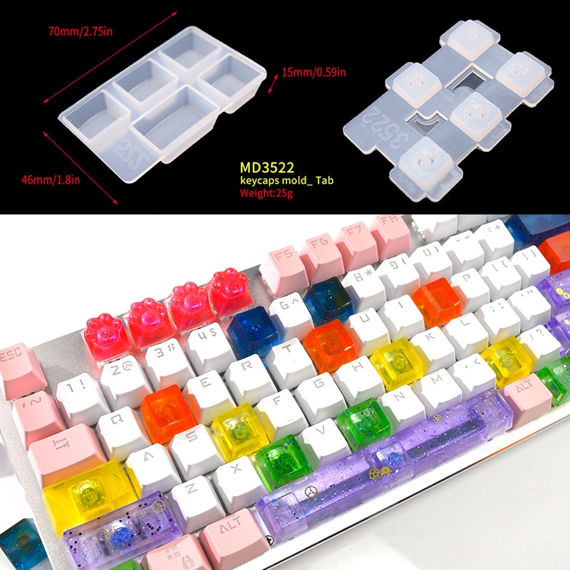 TC156 Diy Set Handmatige Mechanische Gaming Toetsenbord Key Caps Resin Clavier Silicon Mallen Keycap Mold Voor Art Epoxy Handgemaakte Ambachten