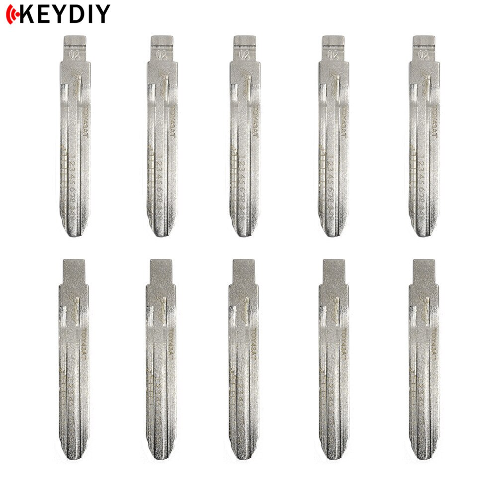5/15/50pcs Uncut Metal NO. 02 Scale Blank Car Key KD MINI/KD900 Remote Blade TOY43AT for Toyota Camry/Reiz/Corolla 02#