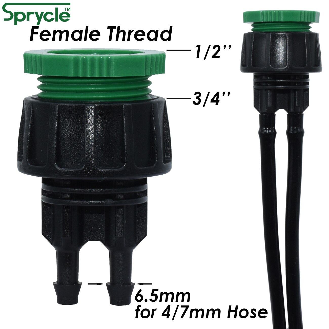 SPRYCLE 5-50M Automatic Garden Watering Adjustable Drip Irrigation System 1/4&#39;&#39; 4/7mm Hose Connectors for Pot Plants Greenhouse