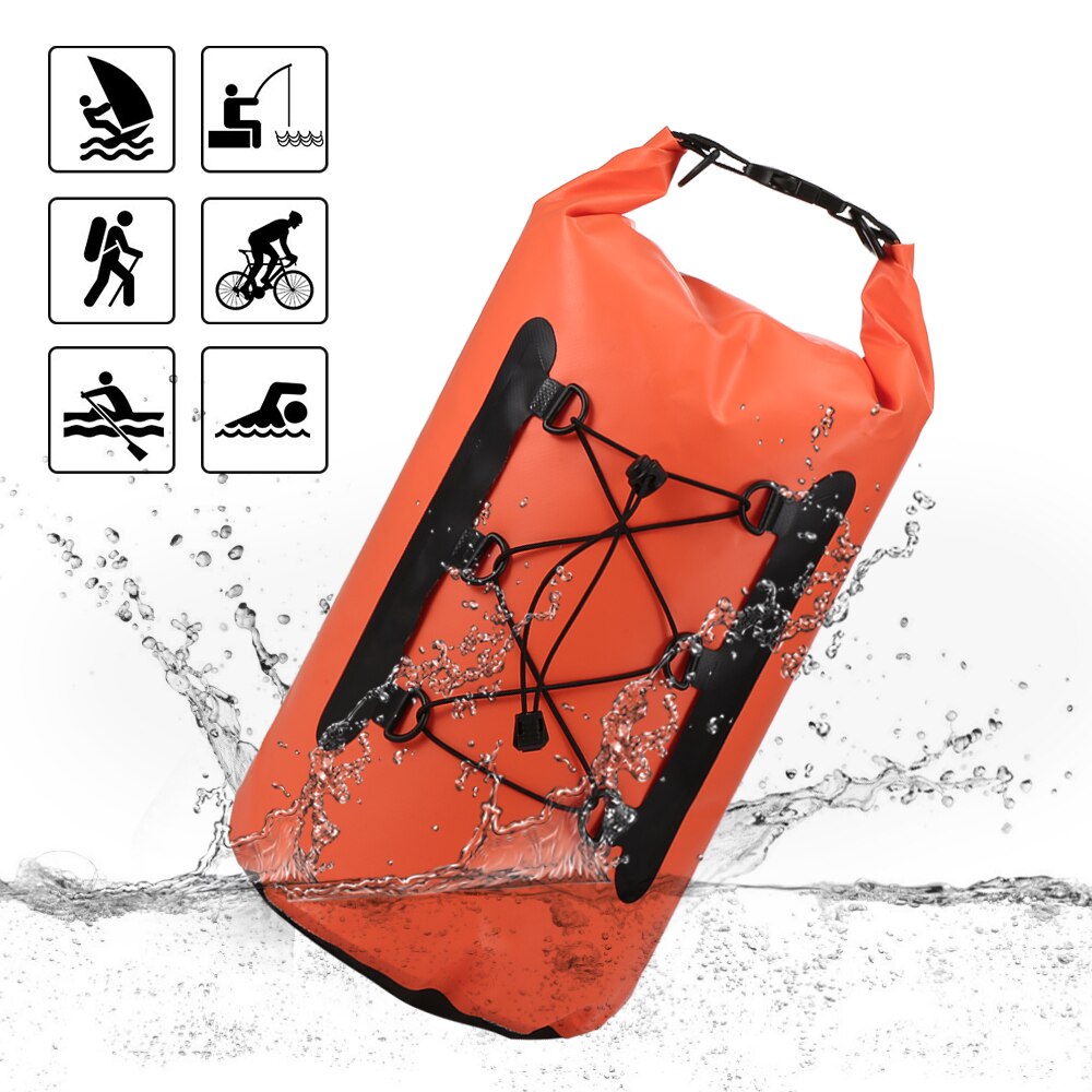 Sac étanche de natation à fermeture coulissante et étui cellulaire 15 L,sacoche, besace, pochette résistante à l&#39;eau pour le kayak, la voile, la pêche, le surf et le rafting de rivière,