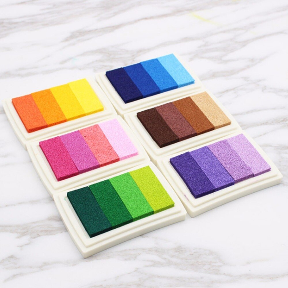 6 stücke Farbe Palette Stempelkissen vier-farbe gradienten stempel tinte Pad