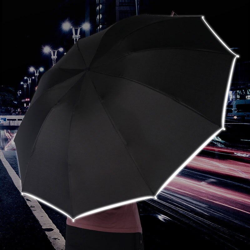 Fully Automatic Umbrella LED Folding Rainproof Windproof Top Grade Durable Business Adjustable Angle Widened Portable Parasol