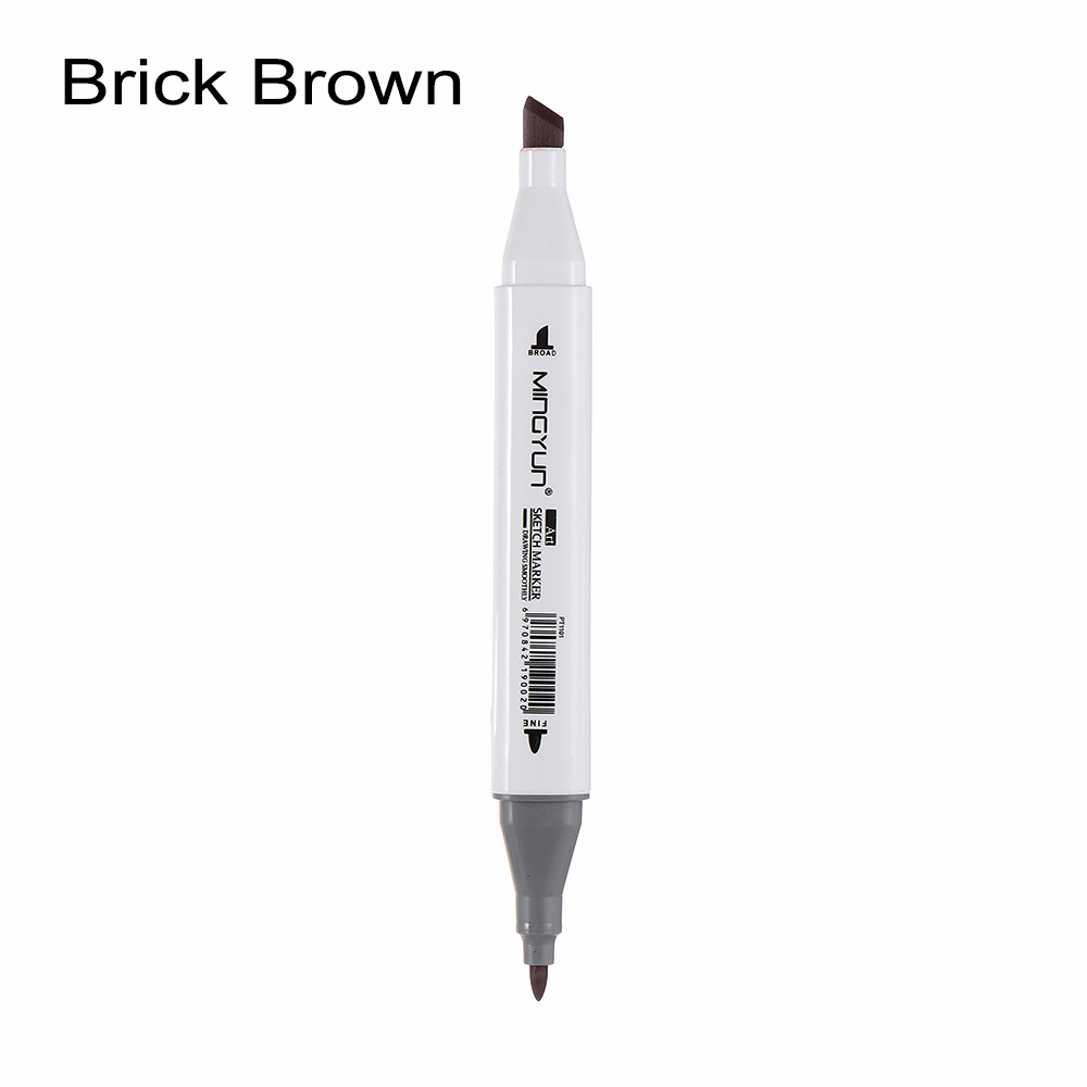 Marqueurs de couleurs Double tête 1 pièce | Brosse croquis peau brune série Portrait couleur dessin dessin dessin Manga Animation: Brick Brown