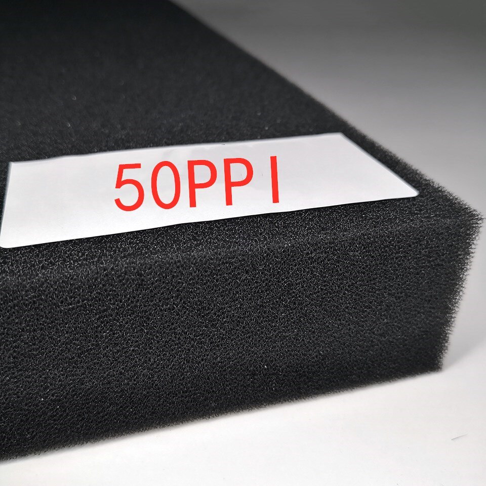 Aquarium Filter Bio. Sponge S/M/L/XL Biochemical Cotton Fish Tank Pond Foam Sponge Filter Black Multiple Size: S pore (50ppi) / 50x25x2cm