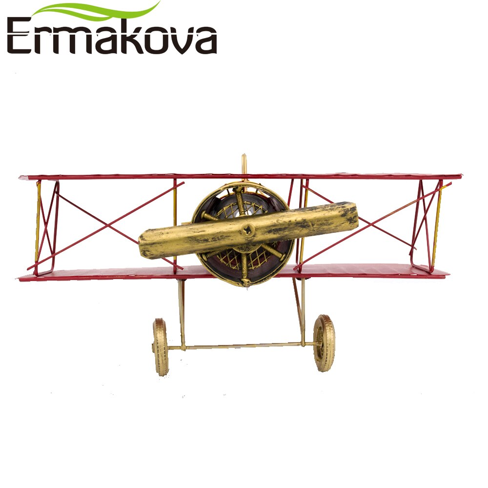 Ermakova 29cm or 27cm metallia käsintehdyt käsityöt lentokoneiden malli lentokoneiden malli kaksitasoinen kodinsisustustarvikkeet (punainen väri)