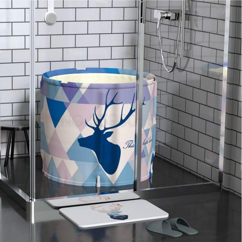 Bathtub Household Folding Bath Barrel Bathtub Adult Thickening Large Bath Barrel Adult Bath Tub Artifact