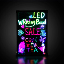 16 ''X 12" Verlichte Uitwisbare Neon Acryl Led Schrijfbord Open Teken Met 8 Kleuren Markers 7 Kleuren flash