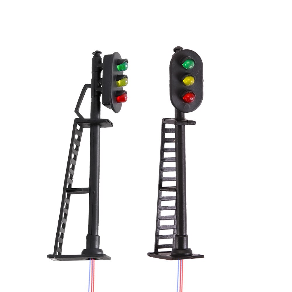 HO 1:87 Scale Mini Traffic Signs Miniature Signal Traffic Lamp Scene Rail For Railway Landscape Layout: 3 head