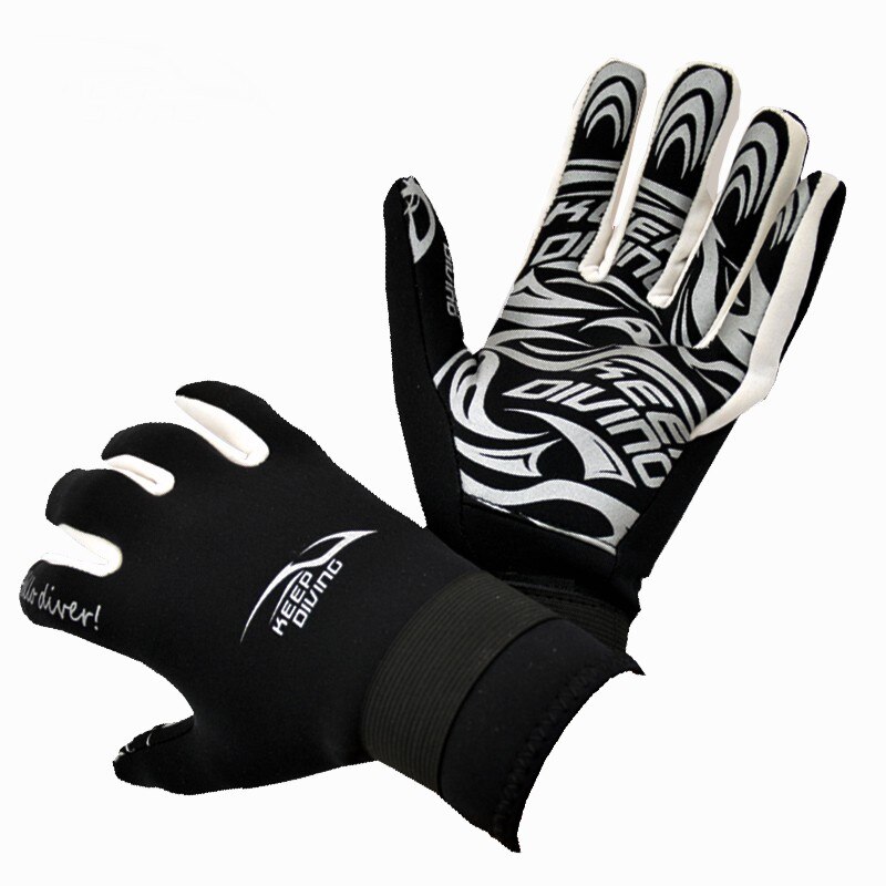 2MM néoprène plongée sous-marine gants et antidérapant équipement de plongée combinaison humide ajustement parfait: Black / S