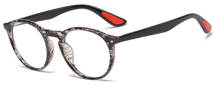 Retro rosa runde briller innfatning kvinner trendy databriller klare linse luksus briller oculos: Svart blomst