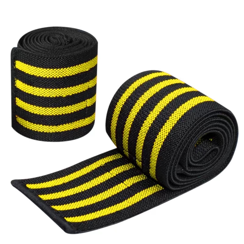 1 styck lindningsbara kompressionssportremmar armbågsskydd fitness tyngdlyftningsutrustning skyddsutrustning: Gul