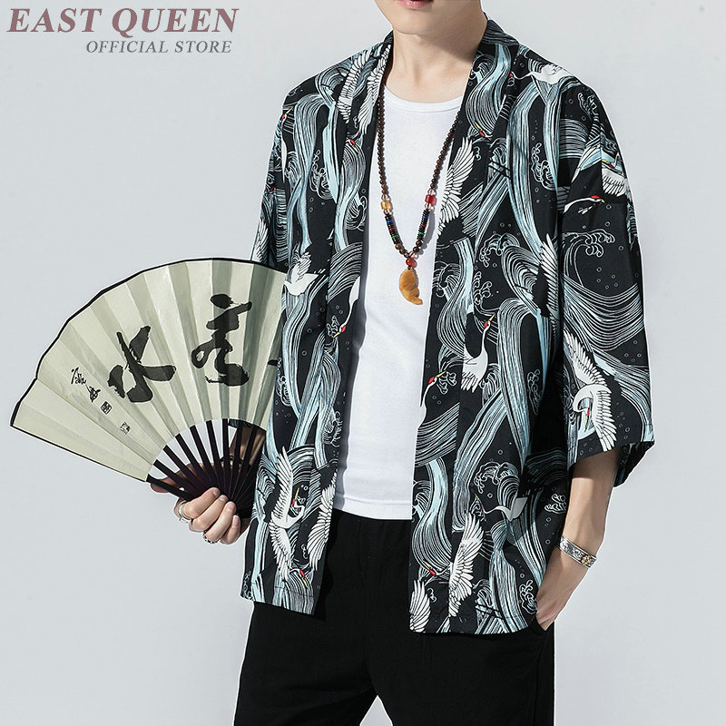 Kimono masculino japonês, estilo kimono tradicional, para homens, harajuku, traje samurai