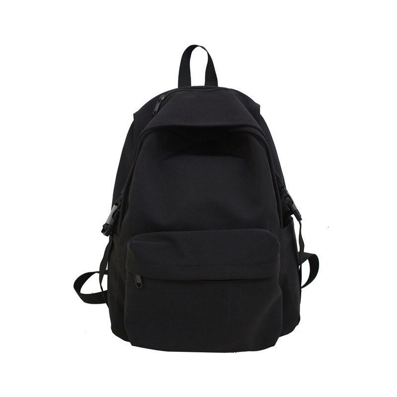Kobieta solidna tornister dla nastoletnich dziewcząt 2020 Nylon podróży plecak kobiet Mochilas Sac A Dos Ladie plecak na laptopa torba męska paczka: Large Black