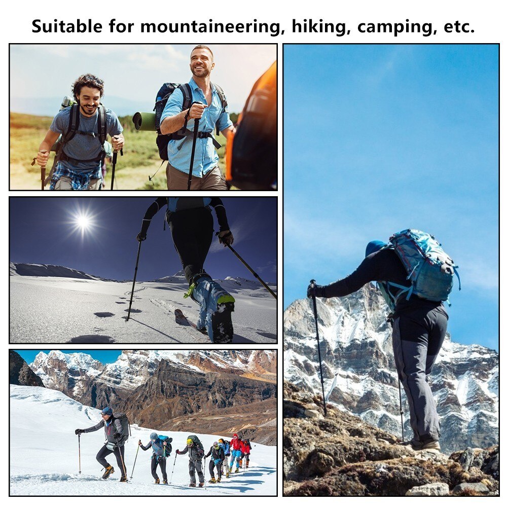 Outdoor Walking Stick Hiking Trekking Poles Ultralight Nordic Walking Pole Telescopic Crutches Antishock EVA Handle Folding Cane