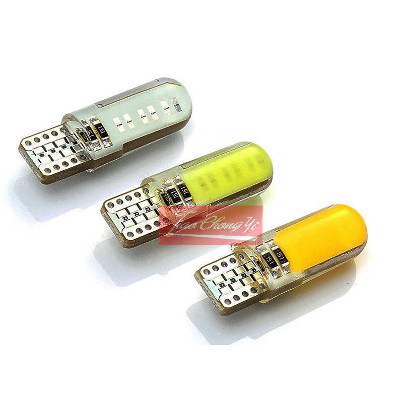 T10 W5W LED interior del coche luz COB de silicona auto lámpara de señal 12V 12V 194 de 501 bombilla de estacionamiento de cuña lateral para lada estilo de coche 1-10 Uds