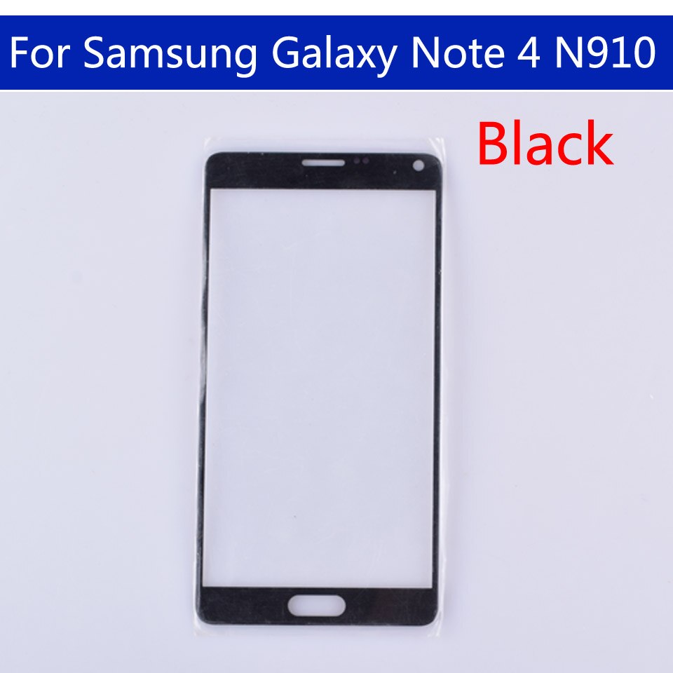 N910 For Samsung Galaxy Note 4 Note4 N910 N910A N910F N910H N9108V N910T N910W8 LCD Front Outer Glass Touch Screen Lens: Black-No tool