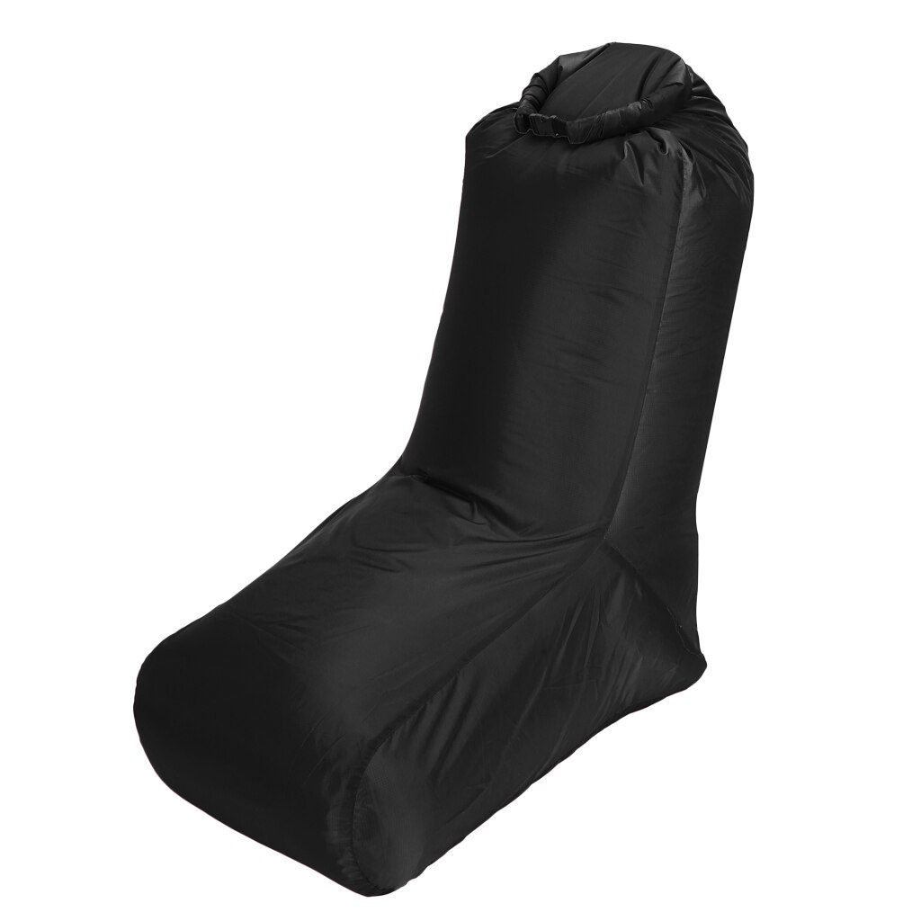 Sac de couchage léger chaise longue gonflable canapé Camp pique-nique plage Air canapé chaise avec dossier équipement de Camping en plein Air Durable: Black