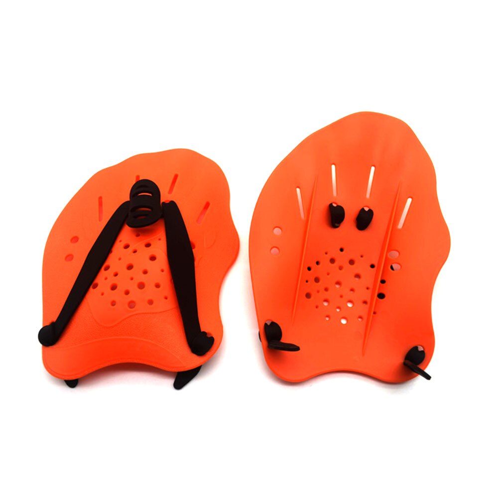 1 paar zwempeddels, training, verstelbare handgeweven handschoenen, padelvinnen en flippers: Oranje