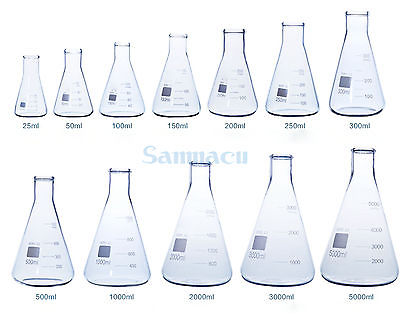 2000ML stożkowa kolba erlenmeyera G3.3 szkło borokrzemianowe materiały laboratoryjne
