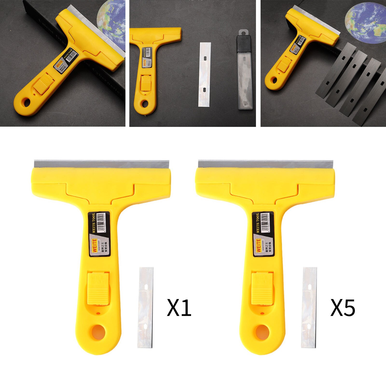 Razor Blade Scraper Ceramic Tile, Floor and Sticker On Stove Top Razor Scraper Remover Car Windshield Razor Blade Tool Set