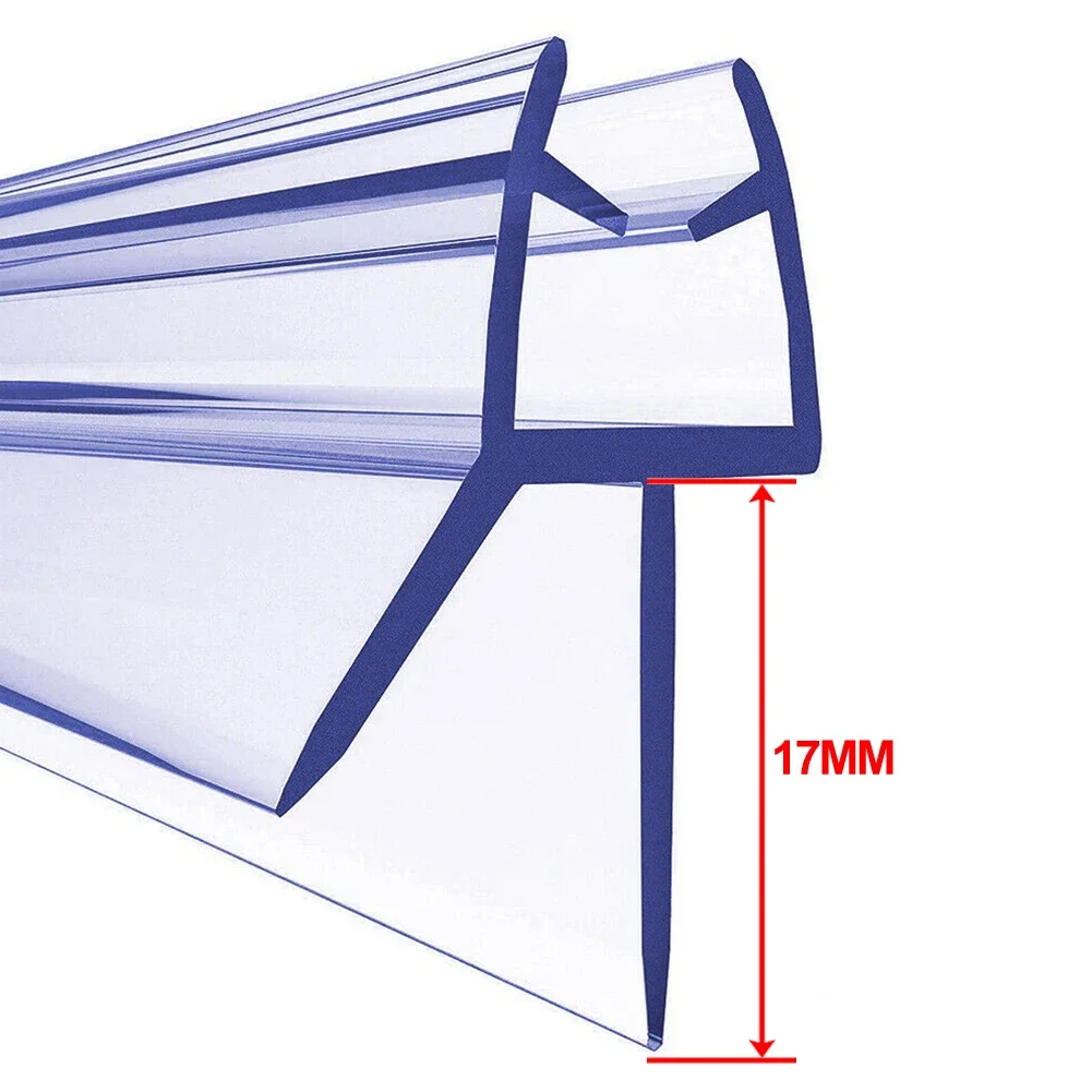 2pcs 50cm Transparent PVC Shower Screen Seal For 4-6mm Glass Seals Gaps Anti-Skid Clip Wind Water Resistant Seal Shower Screen: SKY BLUE