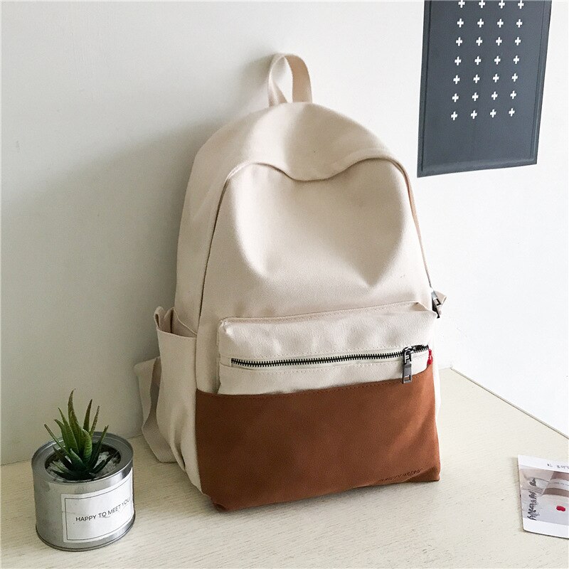 Atinfor Vrouwen Multifunctionele Leisure Canvas Rugzak Dagelijks Reizen Schooltas Voor Tieners Boekentas Mochilas: Bruin