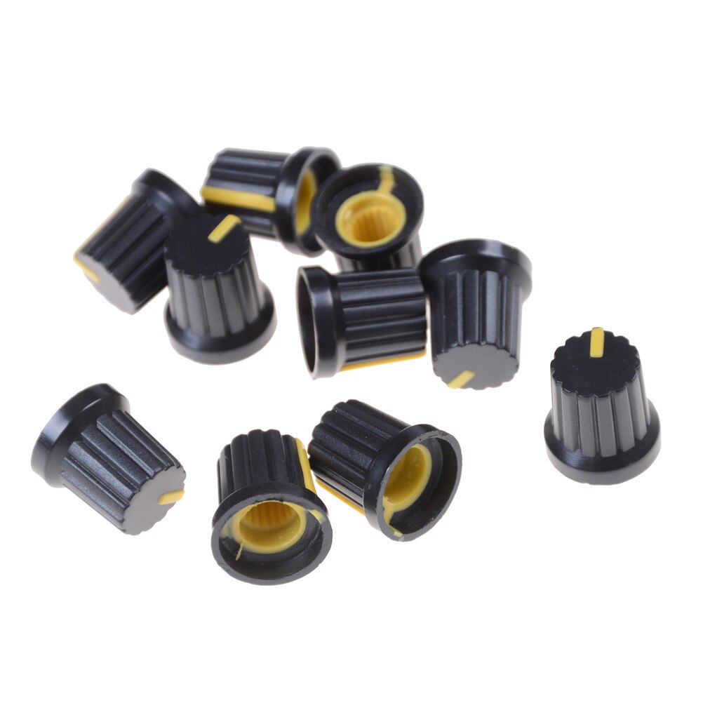 10Pcs Potentiometer Switch Knob Cap Hole Dia 6mm Volume Control Rotary Knob Cap