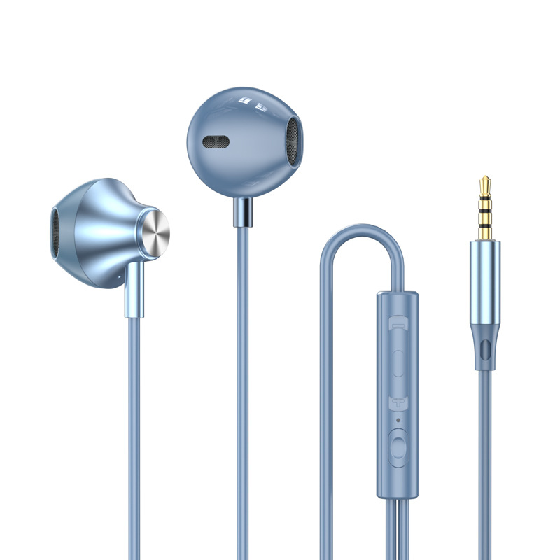 Typ C 3,5mm HIFI Stereo Verdrahtete Kopfhörer Schwere Bass in Ohr Kopfhörer Mit Mic Ohrhörer Lärm die Ermäßigung Gamer Headset für Xiaomi: Himmelblau