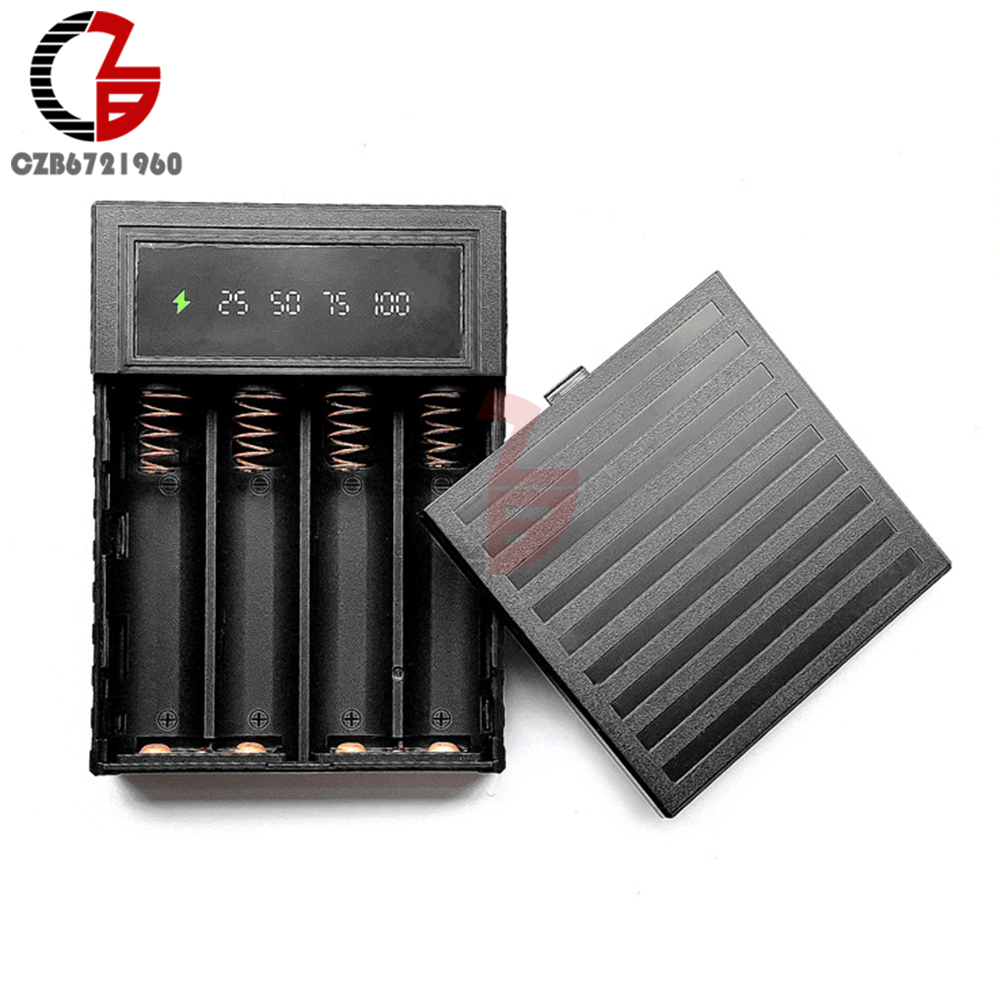 4 * 18650 Battery Holder Solderless Power Bank Cover DIY Battery Box Removable Power Supply Housing 18650 Battery Storage Box