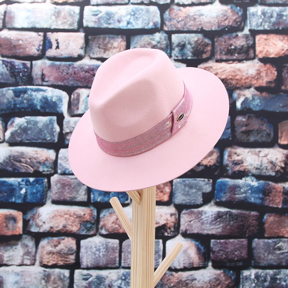 European American Women's Wool Fedoras Hat Female Concave Top Fedora Cap Ladies Church Party Banquet Hats H7201